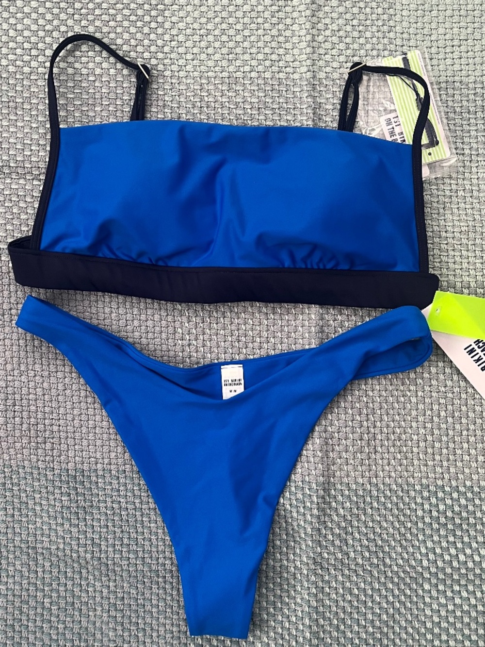 NWT Women's 1st Bikini on the Beach by Aerie Blue Bikini Set (Medium)